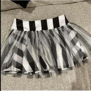 Dolls Kill Black and White Striped Mini Skirt